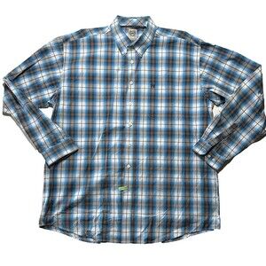 Cinch Blue Black Plaid LS Mens Western Button Front Shirt Sz XXL